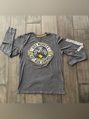 Gas Monkey Hot Rod Garage Gray Long Sleeve Shirt - Size Large
